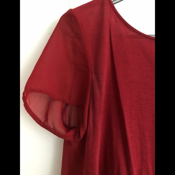 Massimo Dutti - Red See-Through Top - Size M - Picture 2 of 3